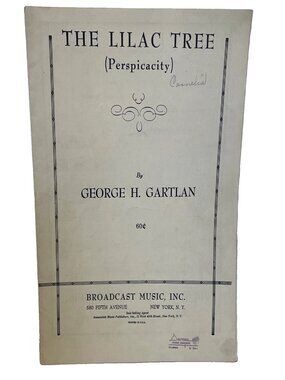 1948 The Lilac Tree (Perspicacity) Sheet Music George H Gartlan BMI